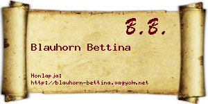 Blauhorn Bettina névjegykártya